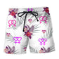 Tropical Leaf Rainbow Pride Bisexual Pride Beach Shorts For Holiday Cruises And Thoughtful Gift Giving
