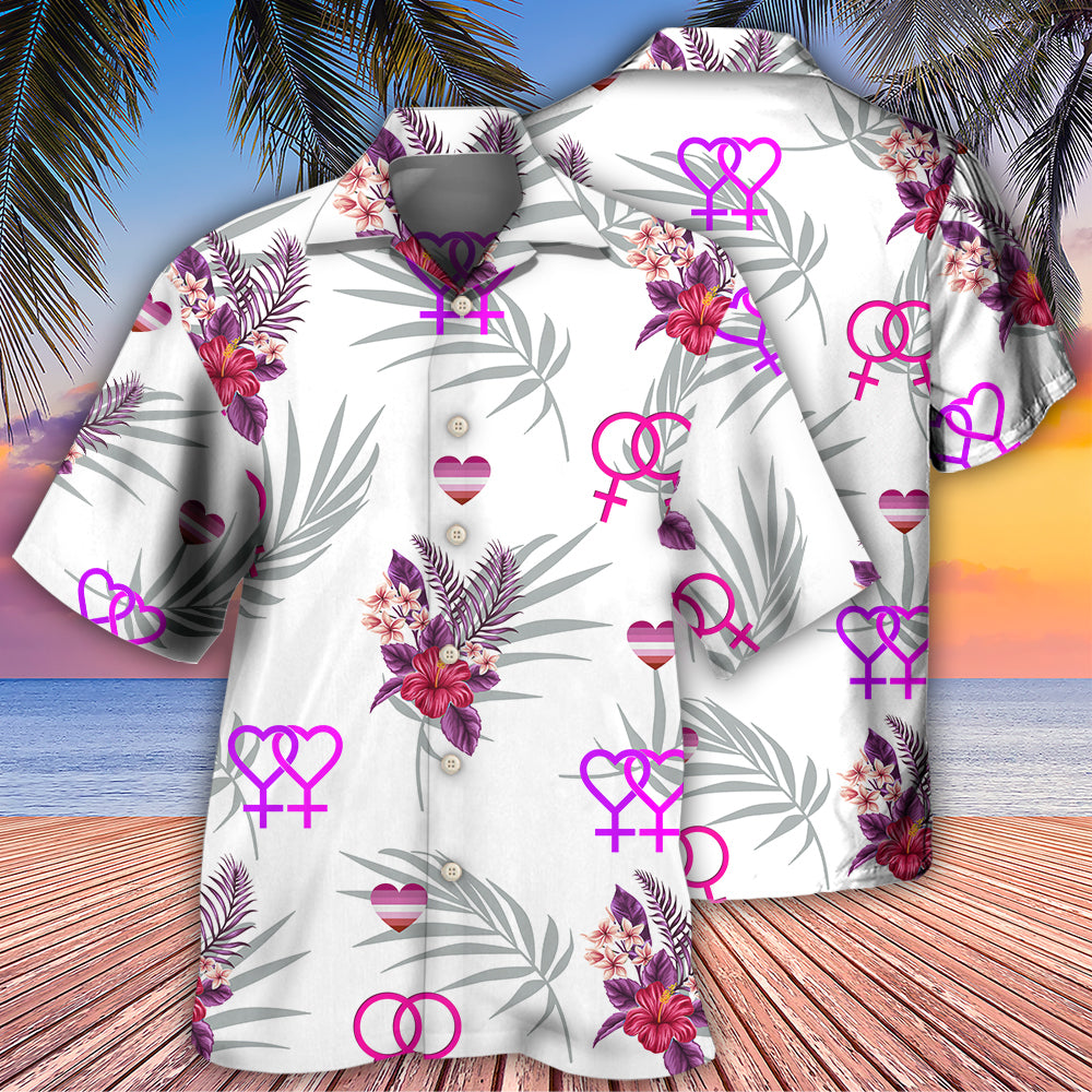 Tropical Rainbow Pride Bisexual Leaf Design Hawaiian Shirt For Summer Vacation, Beach Travel, And Casual Wear
