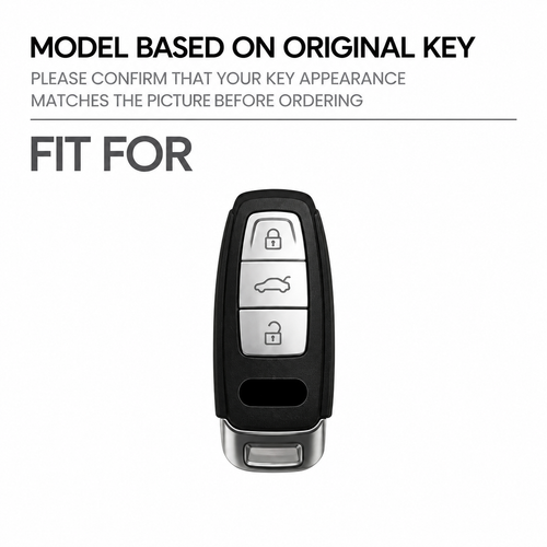 Black-Style TPU Car Key Fob Cover for Audi Q8, RS Q8, A6 C8, S6, RS6, A7, S7, RS7, A3 8Y, A8 D5, RS e-tron GT, Q4 & Q7