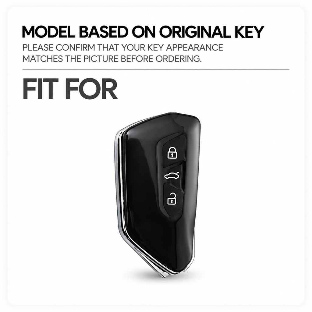 Black-Style TPU Car Key Fob Cover for Volkswagen Golf 8 MK8, ID.4 & ID.6; Skoda Octavia A8; SEAT Leon FR MK4; Cupra