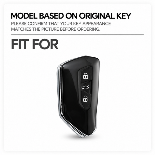 Black-Style TPU Car Key Fob Cover for Volkswagen Golf 8 MK8, ID.4 & ID.6; Skoda Octavia A8; SEAT Leon FR MK4; Cupra