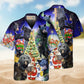 Spring Black Bear Family Christmas Hawaiian Shirt For Island Vacations, Resort Wear, And Relaxed Seasonal Style