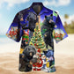 Spring Black Bear Family Christmas Hawaiian Shirt For Island Vacations, Resort Wear, And Relaxed Seasonal Style