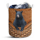 Small Size Bear Black Bear Rattan Texture Laundry Basket For Bathroom Bedroom Storage
