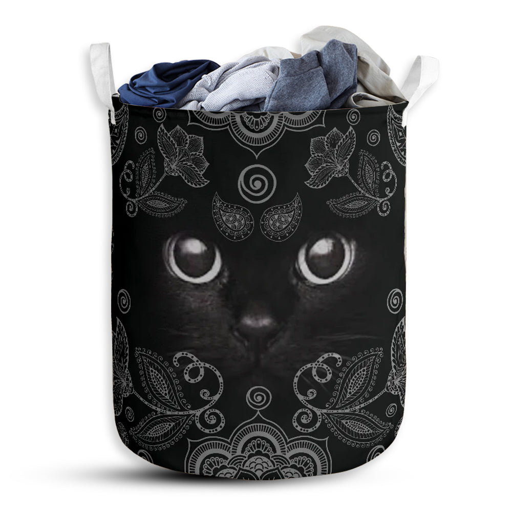 Small Size Cat Black Cat Laundry Basket For Bathroom Bedroom Storage