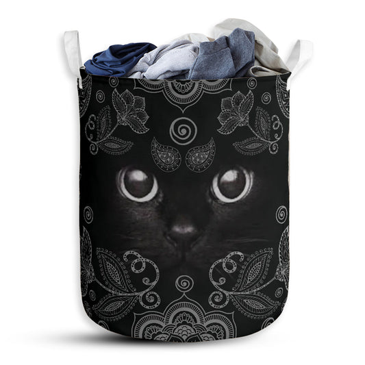 Small Size Cat Black Cat Laundry Basket For Bathroom Bedroom Storage