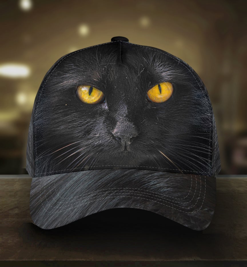 Black Cat Fur Pattern Classic Cap For Daily Styling Weekend Travel And Outdoor Activities