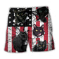 Black Cat Independence Day Beach Shorts For Poolside Relaxation And Summer Adventures