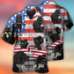 Black Cat Independence Day American Hawaiian Shirt For Beach Parties And Weekend Getaways