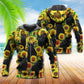 Black Cat Sunflower Love Hoodie For Animal Enthusiasts Outdoor Activities And Daily Wear