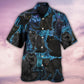 Black Cat Midnight Jungle Hawaiian Shirt Pattern Detail For Vacation Travel And Daily Wear