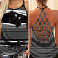 Black Cat Artistic Hollow Tank Top For Active Lifestyles And Weekend Style
