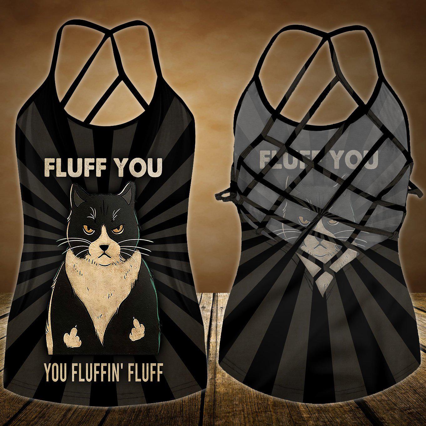 Black Cat Artistic Hollow Tank Top For Workout Classes And Daily Wear