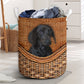 Black Dachshund Dog Rattan Texture Laundry Basket For Room Home Organizer
