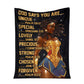 Black Girl God Says You Are African American Flannel Blanket For Cozy Bedroom Sofa Decor