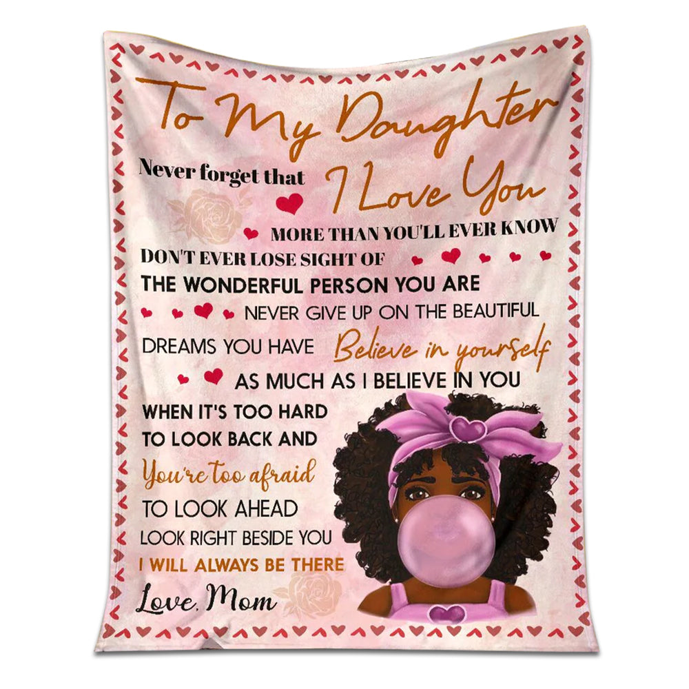 Black Girl To My Daughter African American Lovely Flannel Blanket For Cozy Bedroom Sofa Decor