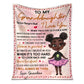 Black Girl To My Granddaughter African American Flannel Blanket For Cozy Bedroom Sofa Decor
