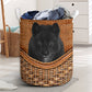 Black Wolf Rattan Texture Laundry Basket For Room Home Organizer