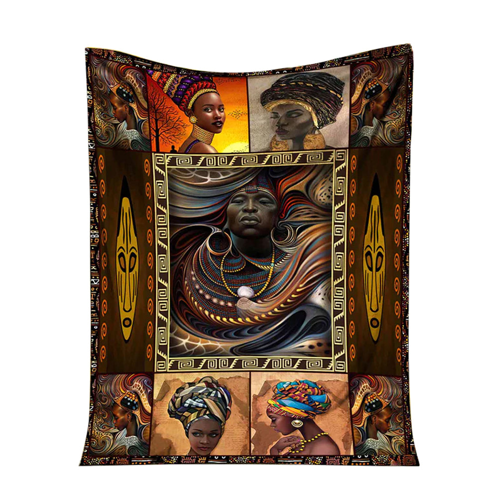 Black Woman Afro Culture American Flannel Blanket For Cozy Bedroom Sofa Decor