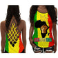 Black Woman Love Peace Rasta Colors Hollow Tank Top For Yoga Workouts And Festival Wear