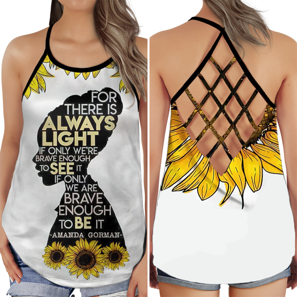 Black Woman Love Peace Light Hollow Tank Top For Yoga Workouts And Festival Wear