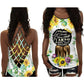 Black Woman Love Peace Strong Identity Hollow Tank Top For Yoga Workouts And Festival Wear