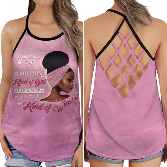 Black Woman Love Peace Pink Theme Hollow Tank Top For Yoga Workouts And Festival Wear