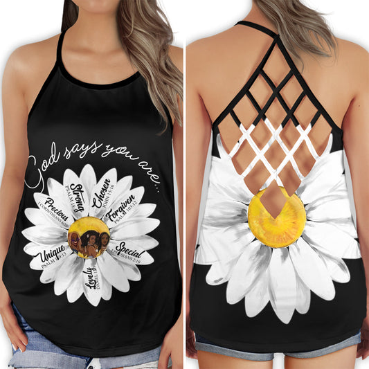 Black Woman Faith Inspirational Quote Hollow Tank Top For Yoga Workouts And Casual Wear