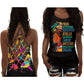 Black Woman Love Peace Strong Educated Hollow Tank Top For Yoga Workouts And Festival Wear