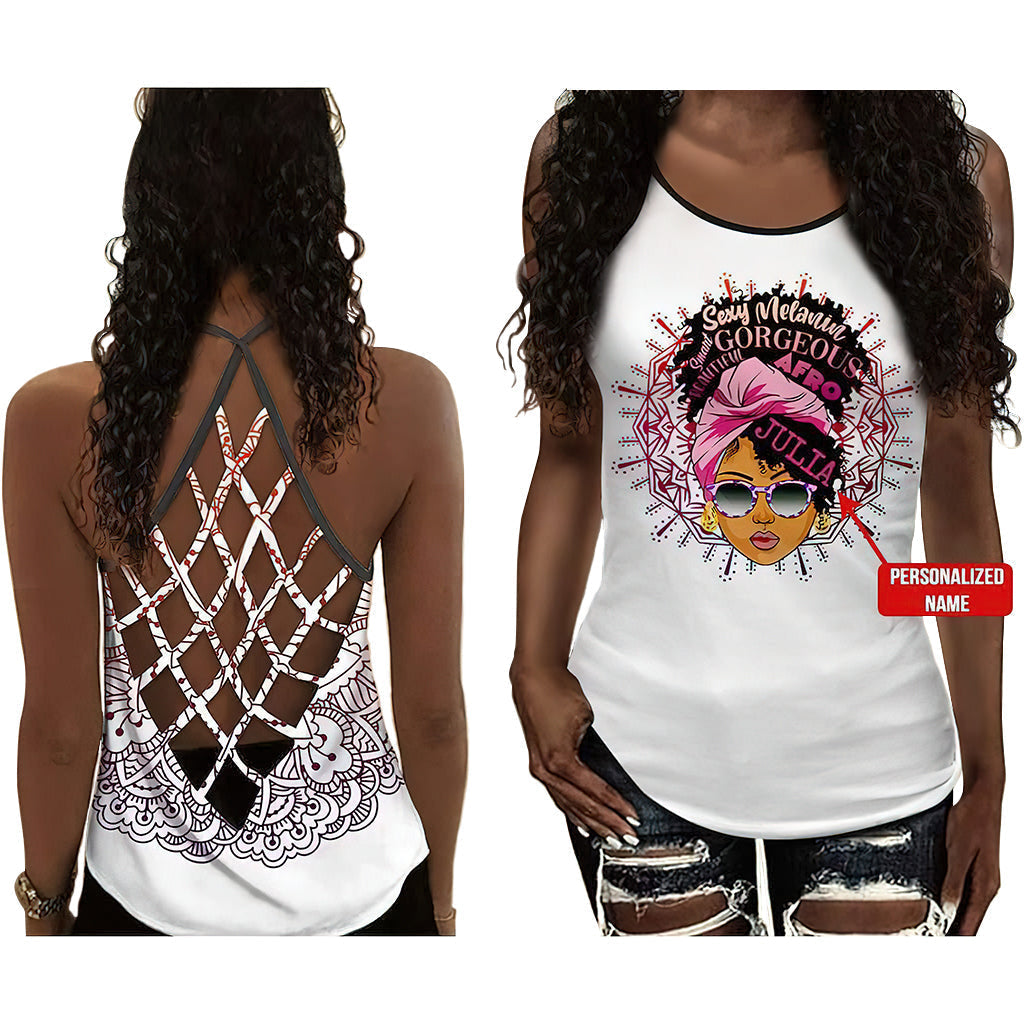 Black Woman Love Peace Hollow Tank Top For Yoga Workouts And Festival Wear