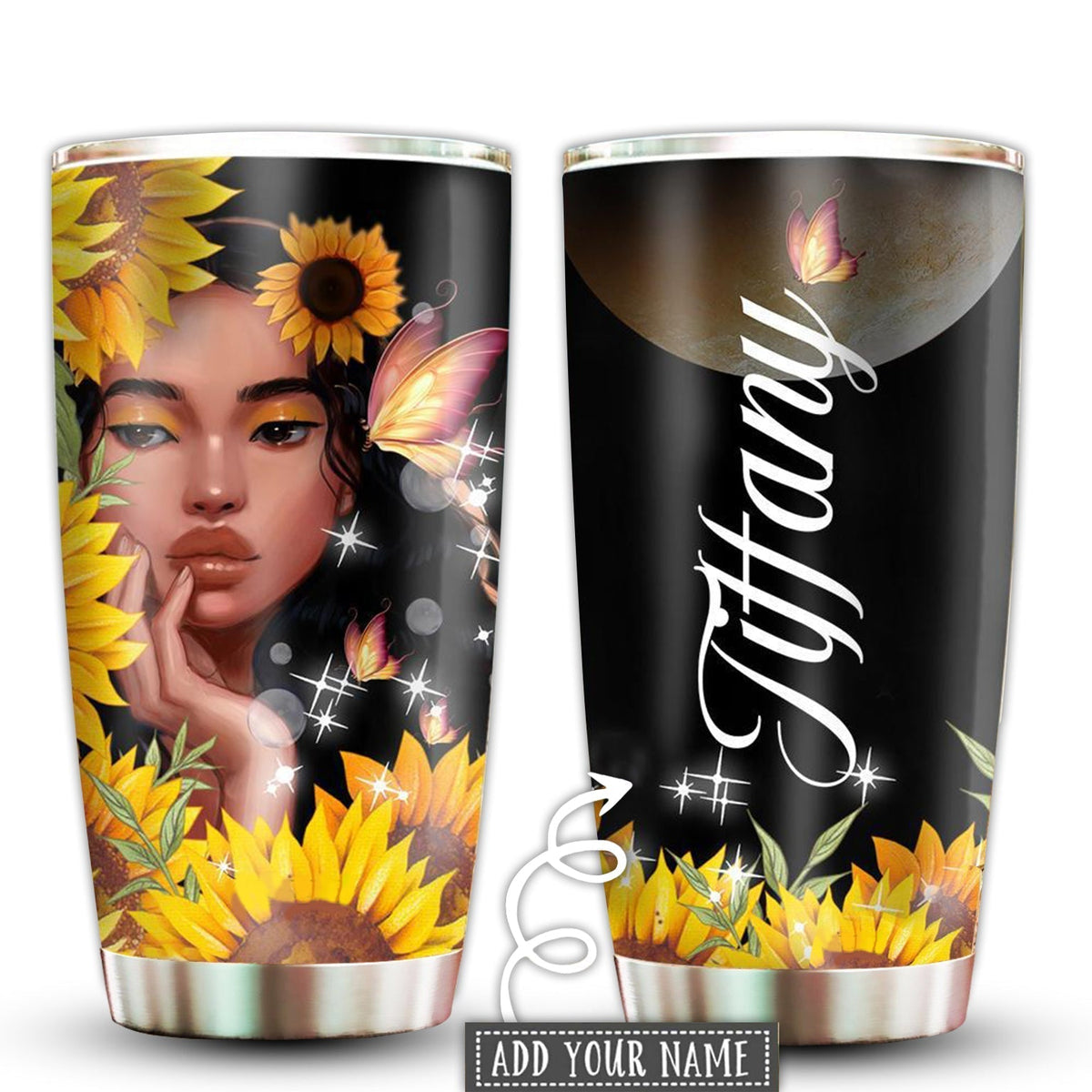 Black Woman Powerful Personalized 20 Oz Tumbler For Coffee Travel And Daily Drinks