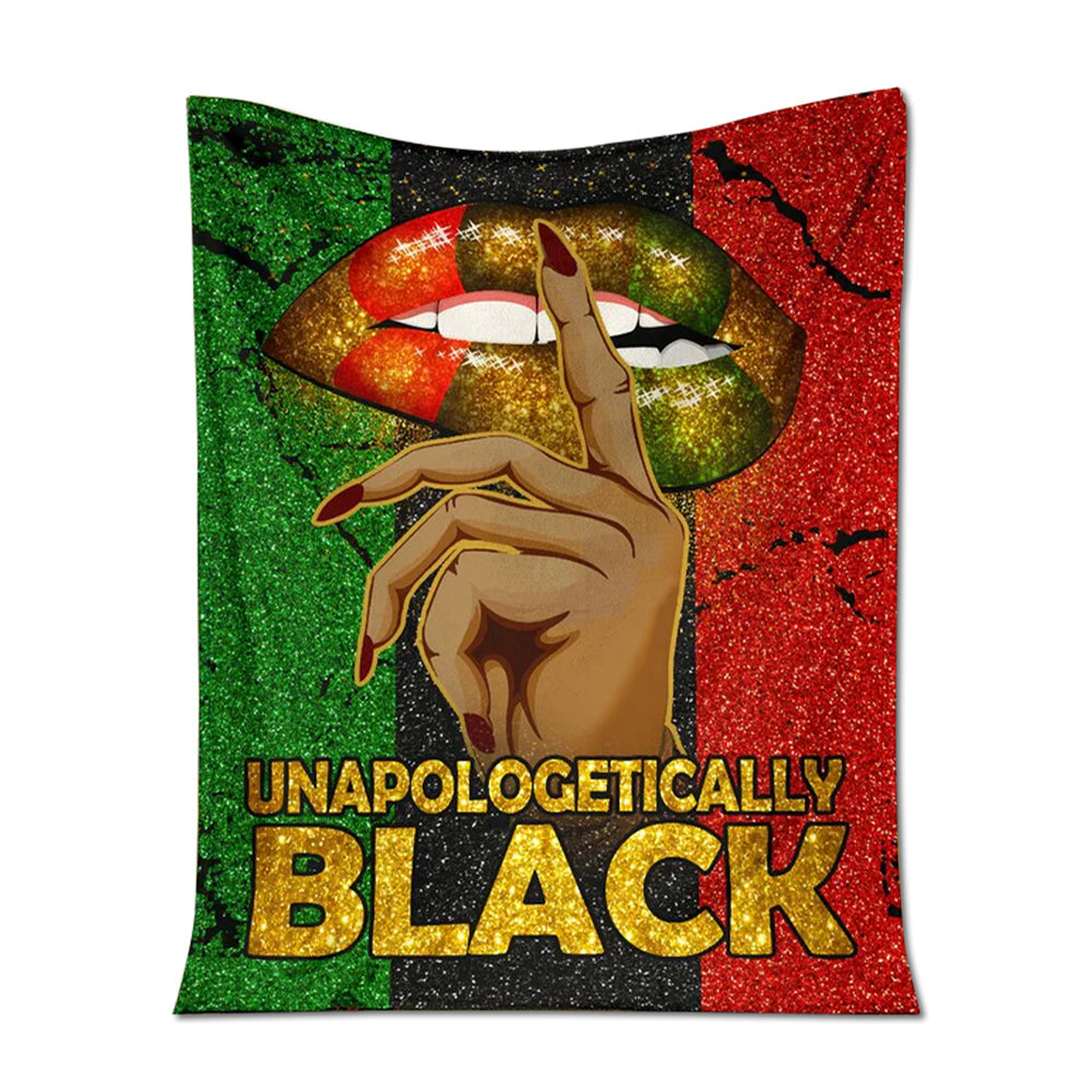 Black Woman Unapologetically Black African American Flannel Blanket For Cozy Bedroom Sofa Decor