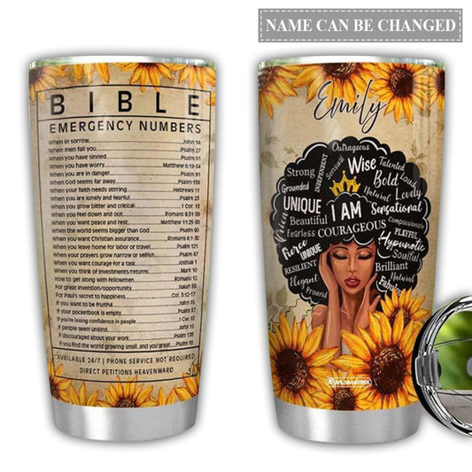 Black Woman Faith Personalized 20 Oz Tumbler For Coffee Travel And Daily Drinks
