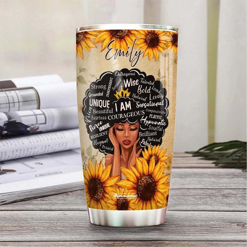 Black Woman Faith Personalized 20 Oz Tumbler For Coffee Travel And Daily Drinks