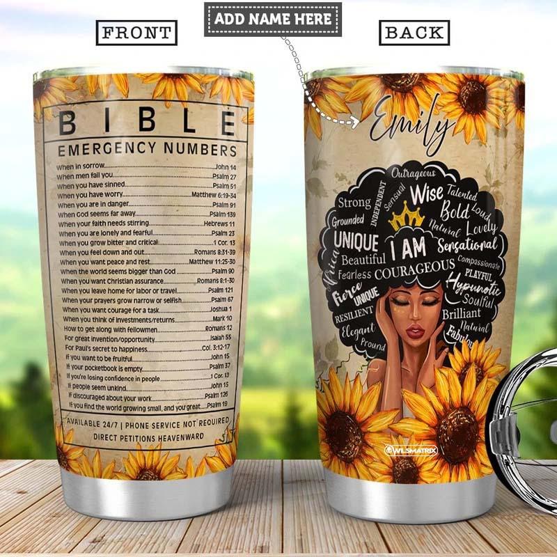 Black Woman Faith Personalized 20 Oz Tumbler For Coffee Travel And Daily Drinks