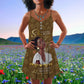 Black She Who Kneels Before God Beautiful V-Neck Sleeveless Cami Dress For Sunny Getaways And Thoughtful Gifting