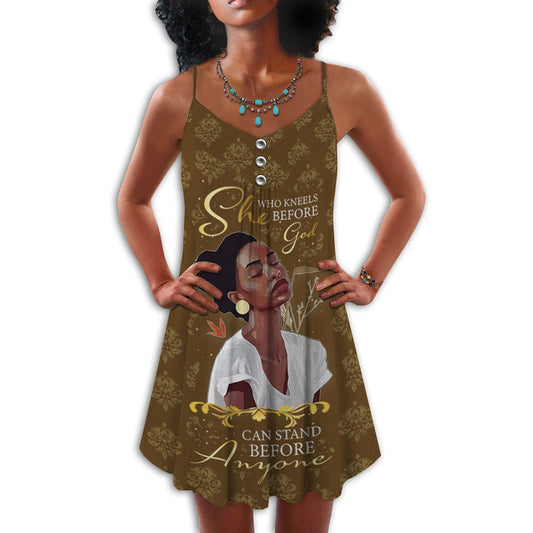 Black Women Faith And Beauty – Women's Summer Sleeveless V-Neck Camisole Dress
