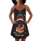 Black I Dont Have Attitude V-Neck Sleeveless Cami Dress For Weekend Travel And Expressive Casual Fashion