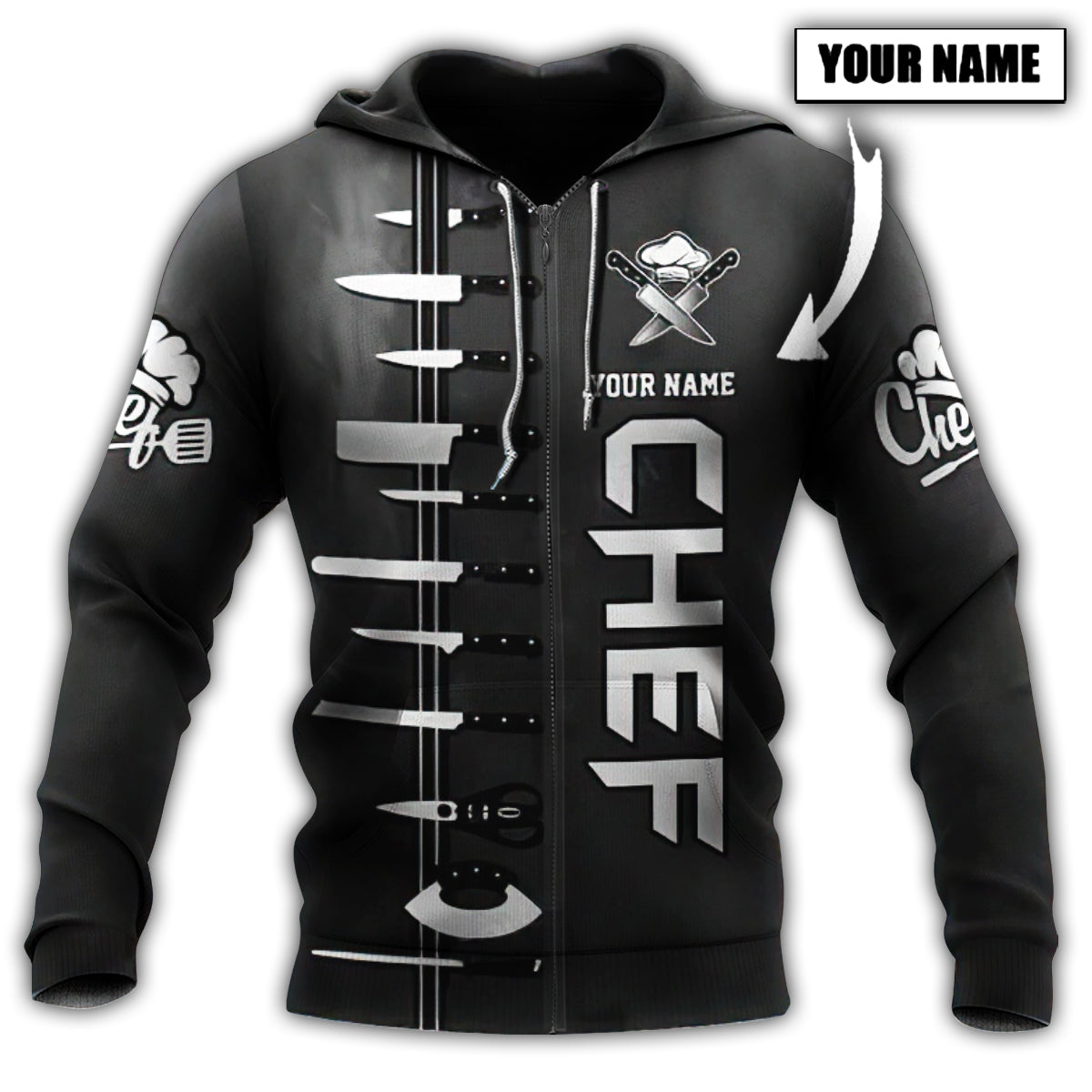 Black Chef Personalized Hoodie For Everyday Wear Outdoor Adventures And Comfortable Style