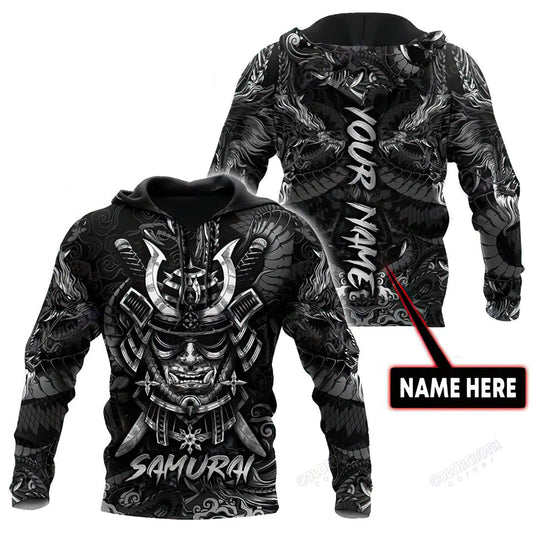 Black Samurai Personalized Hoodie For Artistic Heritage Style Seasonal Events And Everyday Comfort