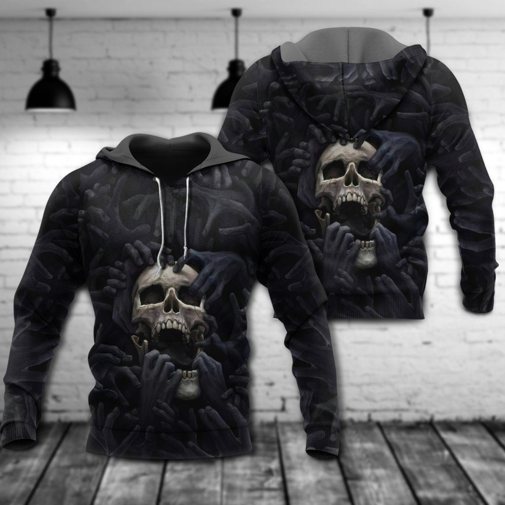 Black Strong Skull Hoodie For Alternative Events Seasonal Outings And Gift Ideas