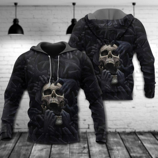 Black Strong Skull Hoodie For Alternative Events Seasonal Outings And Gift Ideas