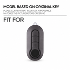 Black Warrior-Style TPU Car Key Fob Cover for Fiat Ducato, 500, 500L, Panda & Grande Punto; Lancia Musa