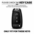 Black Warrior-Style TPU Car Key Fob Cover for Hyundai Elantra, Solaris, Tucson, i30, i35, i40, Kona, Genesis, Santa Fe & Azera