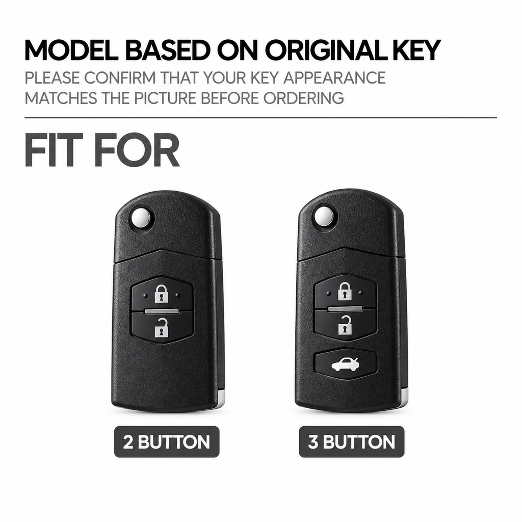 Black Warrior-Style TPU Car Key Fob Cover for Mazda 2, 3, 5, 6, 8, CX-7, CX-5, CX-9, MX-5, M6 & RX-8 – 2/3 Buttons