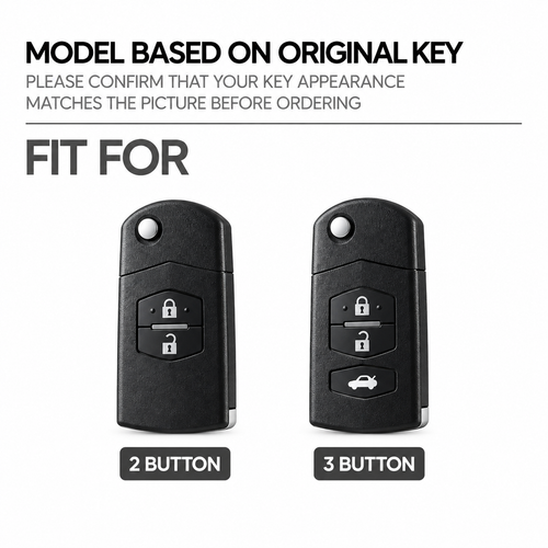 Black Warrior-Style TPU Car Key Fob Cover for Mazda 2, 3, 5, 6, 8, CX-7, CX-5, CX-9, MX-5, M6 & RX-8 – 2/3 Buttons
