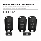Black Warrior-Style TPU Car Key Fob Cover for Peugeot 208, 308, 408, 508, 2008, 3008, 4008 & 5008; Citroen C3, C4 Cactus, C6 & C8