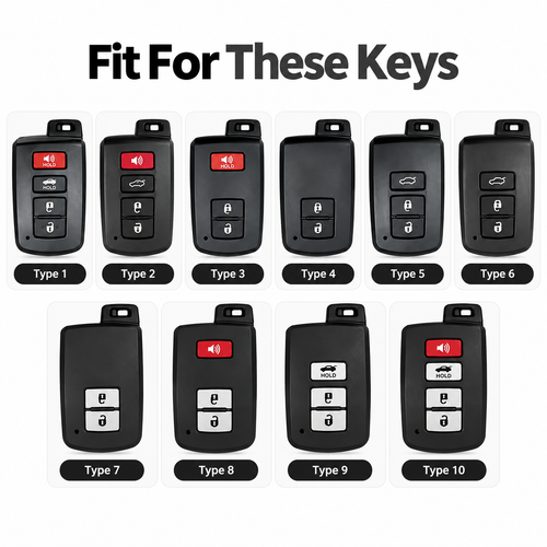 Black Warrior-Style TPU Car Key Fob Cover for Toyota Camry, Corolla, RAV4, Highlander & Avalon – 2015–2017 – 2/3/4 Buttons