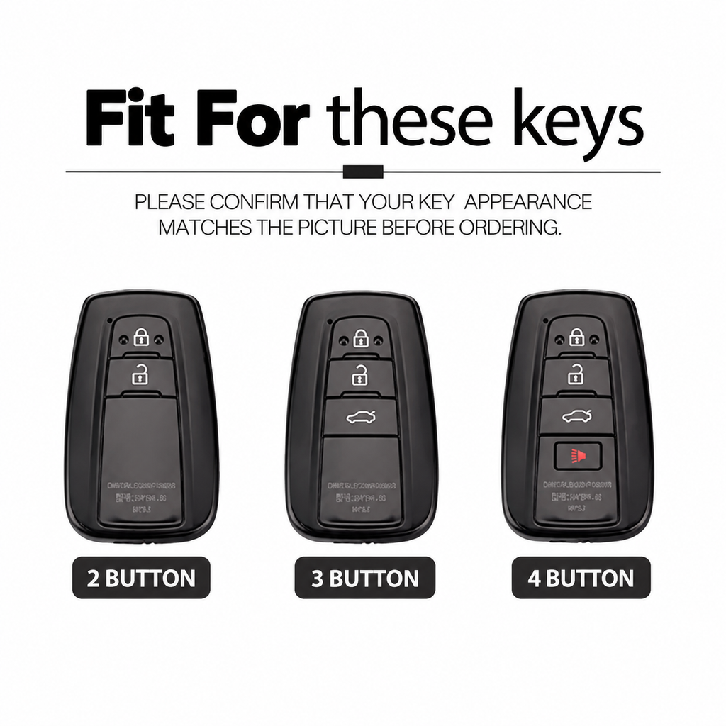Black Warrior-Style TPU Car Key Fob Cover for Toyota Camry, RAV4, Highlander, Avalon, C-HR, Prius, Corolla & GT86