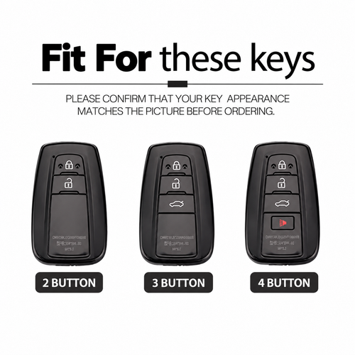 Black Warrior-Style TPU Car Key Fob Cover for Toyota Camry, RAV4, Highlander, Avalon, C-HR, Prius, Corolla & GT86